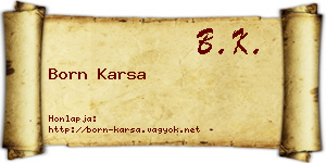 Born Karsa névjegykártya